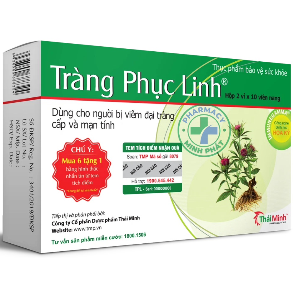 Viên Uống Tràng Phục Linh Hỗ Trợ Viêm Đại Tràng (Hộp 20 Viên)